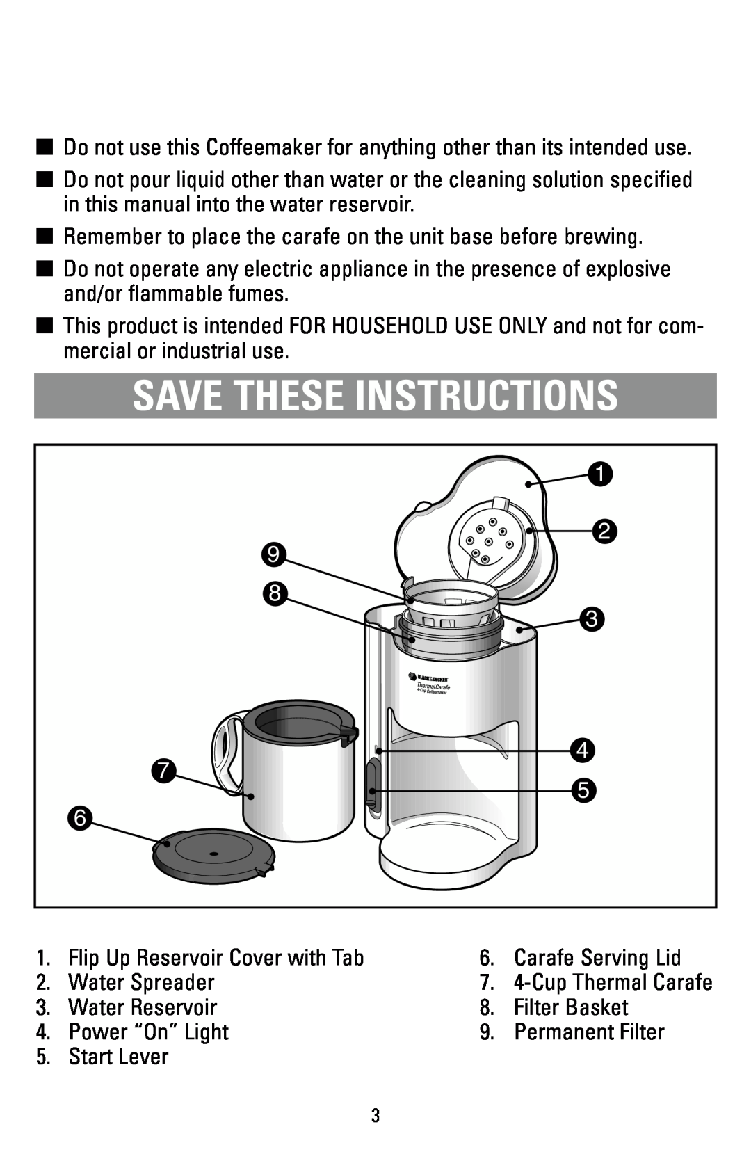 Black & Decker DCM20WH manual Save These Instructions 