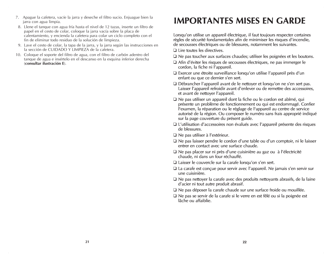 Black & Decker DCM3100B manual Importantes Mises En Garde 