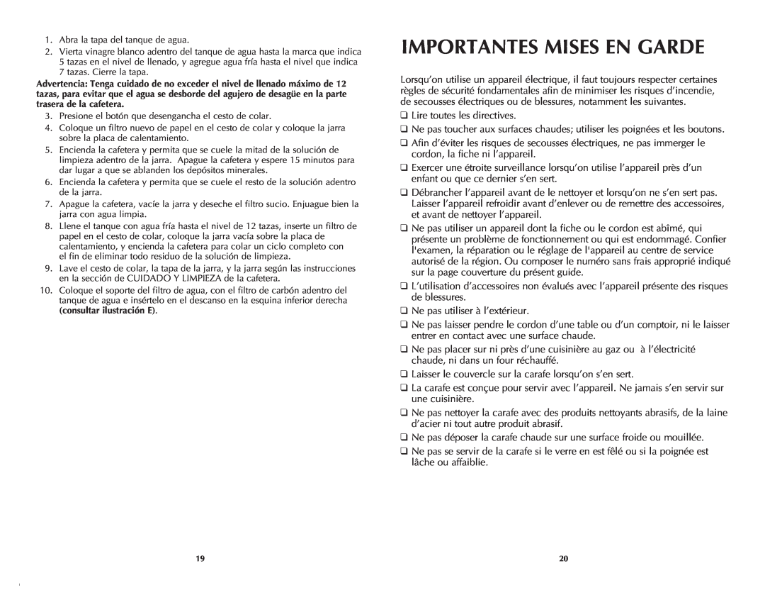 Black & Decker DCM3250B manual Importantes Mises En Garde 