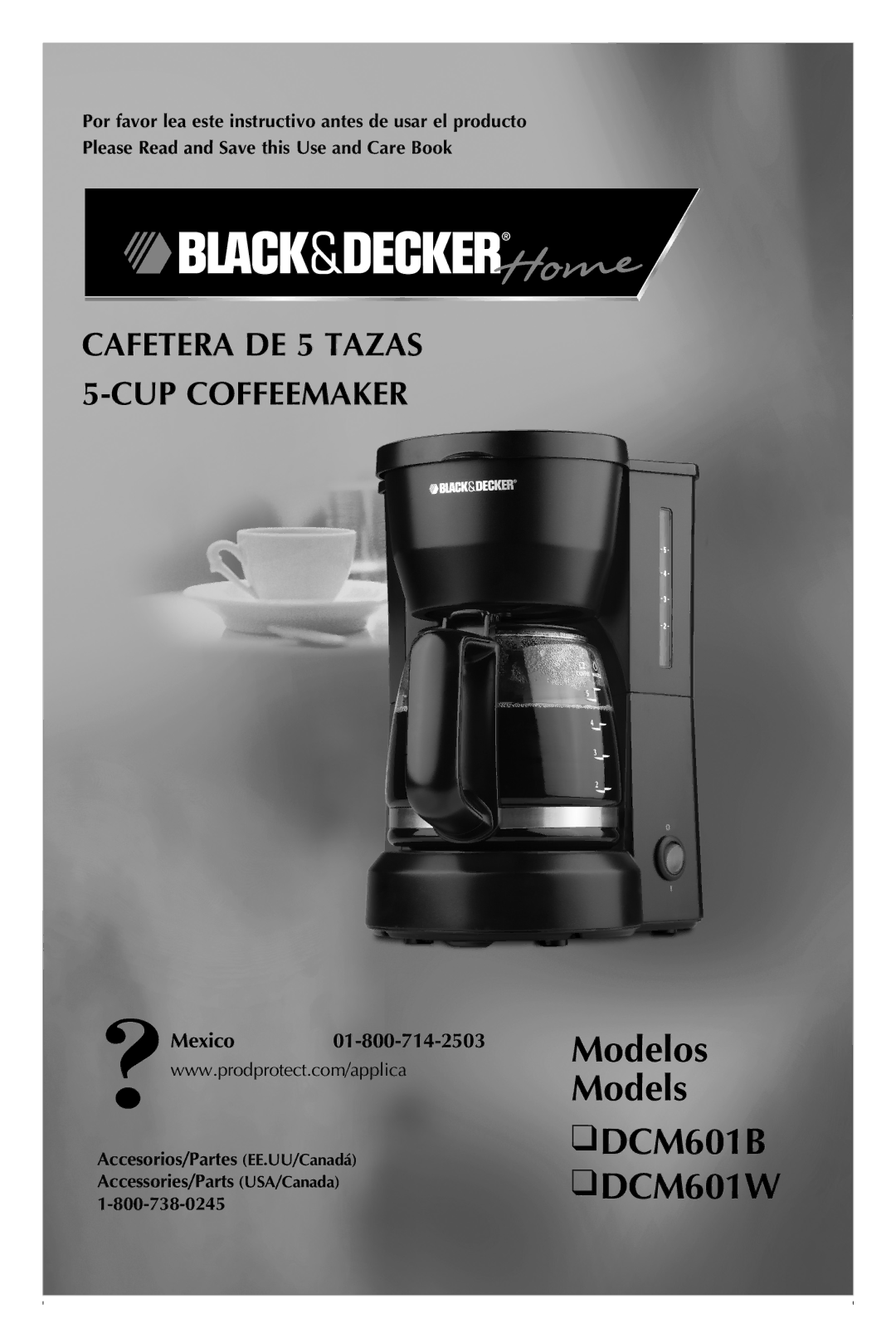 Black & Decker manual Modelos Models DCM601B DCM601W, Mexico 