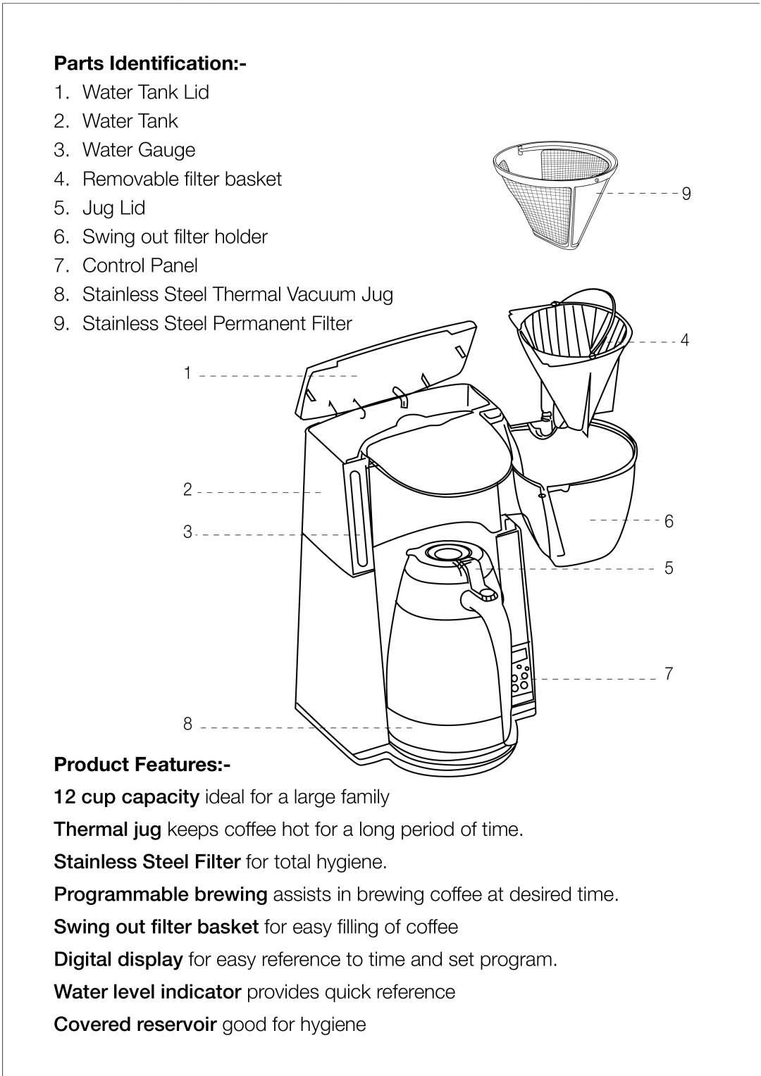 Black & Decker DCM85 manual Parts Identification, Product Features 