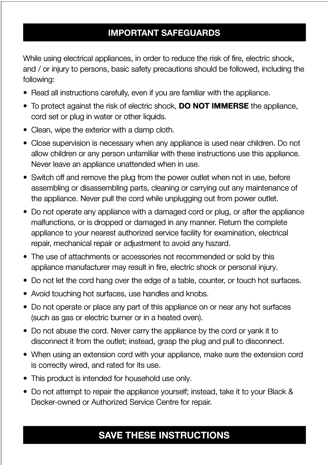 Black & Decker DCM85 manual Save These Instructions, Important Safeguards 