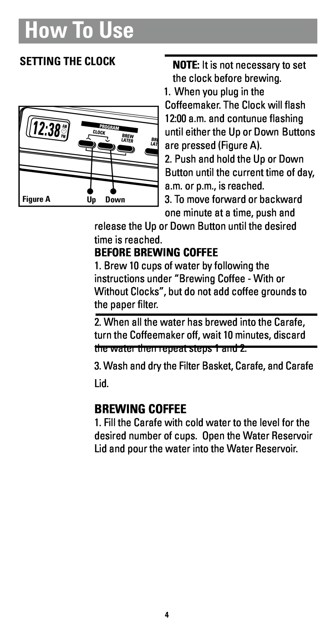 Black & Decker DCM900 Sries, DCM300 Sries manual Before Brewing Coffee 