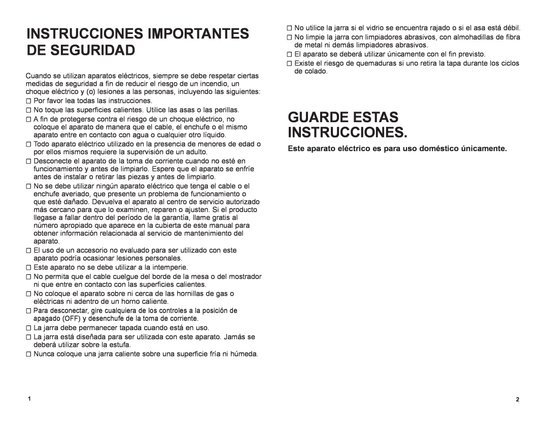 Black & Decker DCM901BKT manual Instrucciones Importantes De Seguridad, Guarde Estas Instrucciones 