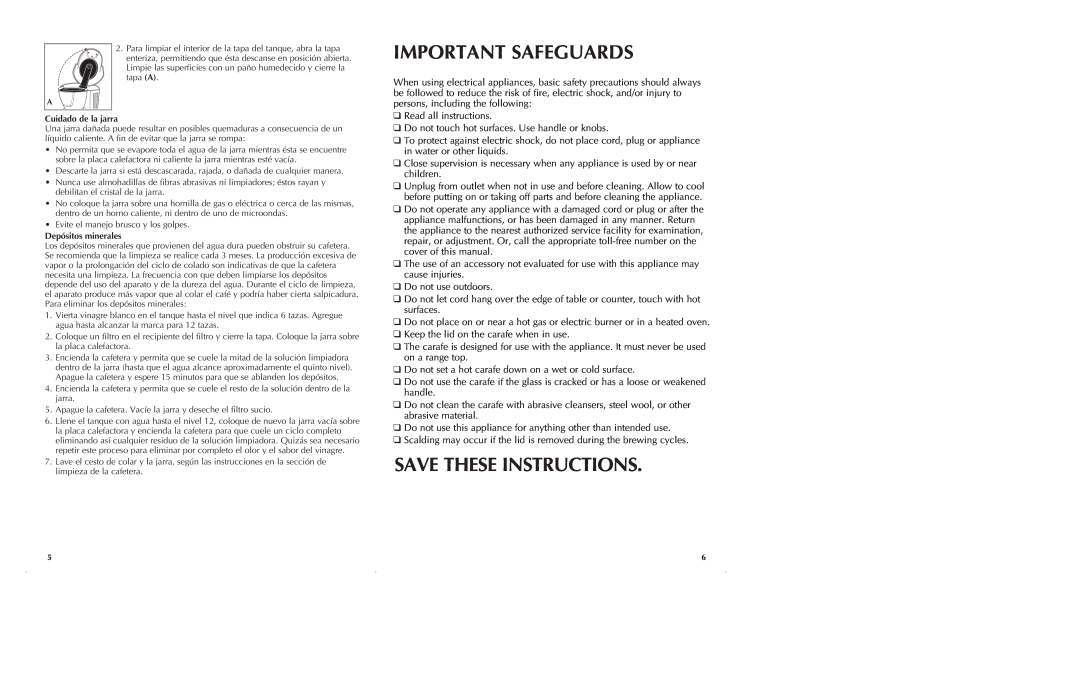 Black & Decker DE711 manual Important Safeguards, Save These Instructions 
