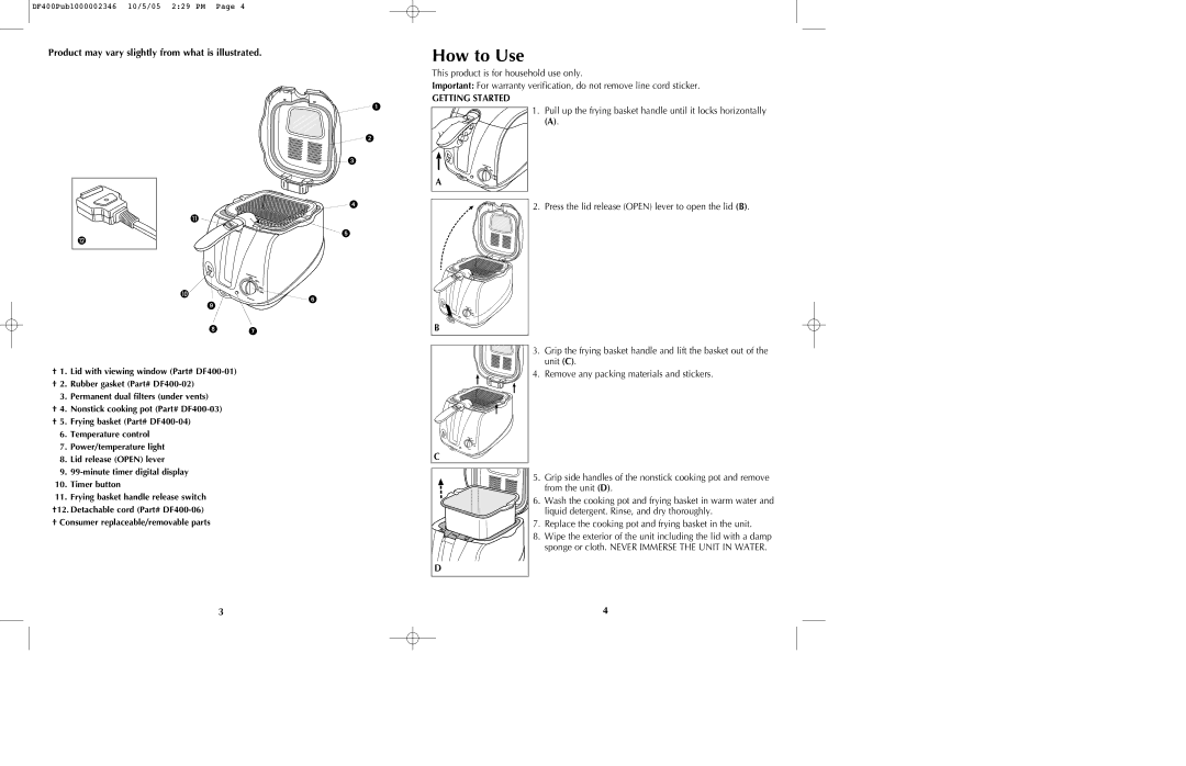 Black & Decker DF400 manual How to Use, Product may vary slightly from what is illustrated, Getting Started 