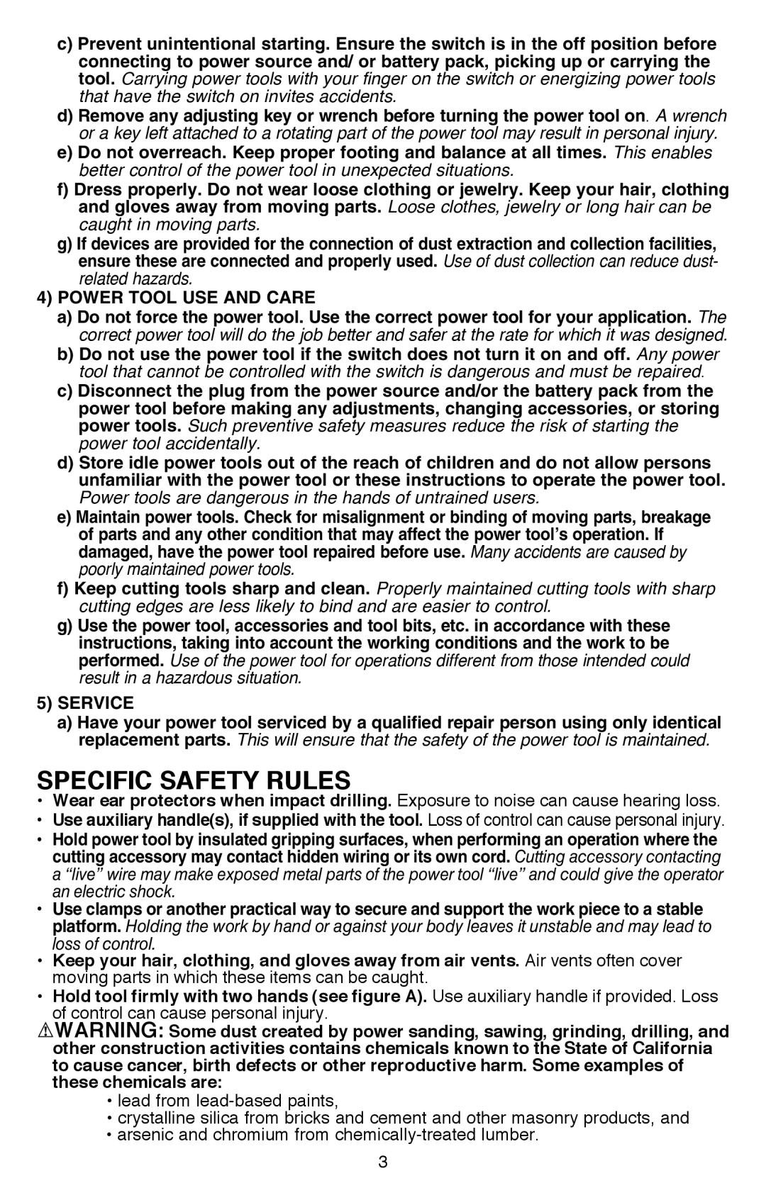 Black & Decker DR260BR instruction manual Specific Safety Rules 