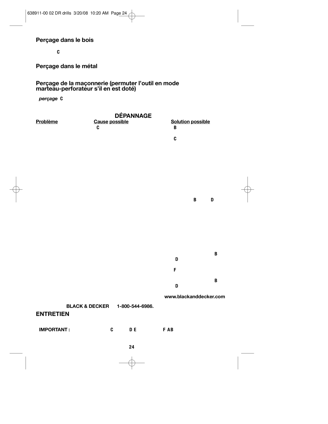 Black & Decker DR350KG, DR650, DR550, DR330 instruction manual 20/08 1020 AM 