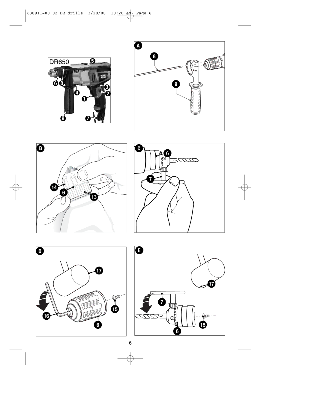 Black & Decker DR550, DR350KG, DR330 instruction manual DR650 