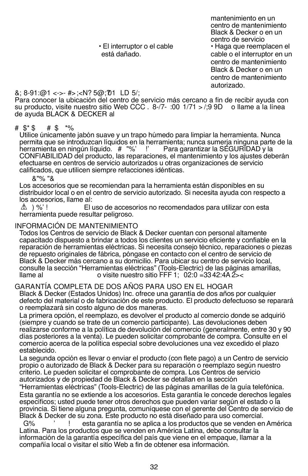 Black & Decker DR670 instruction manual Solamente para Propósitos de México, Accesorios 