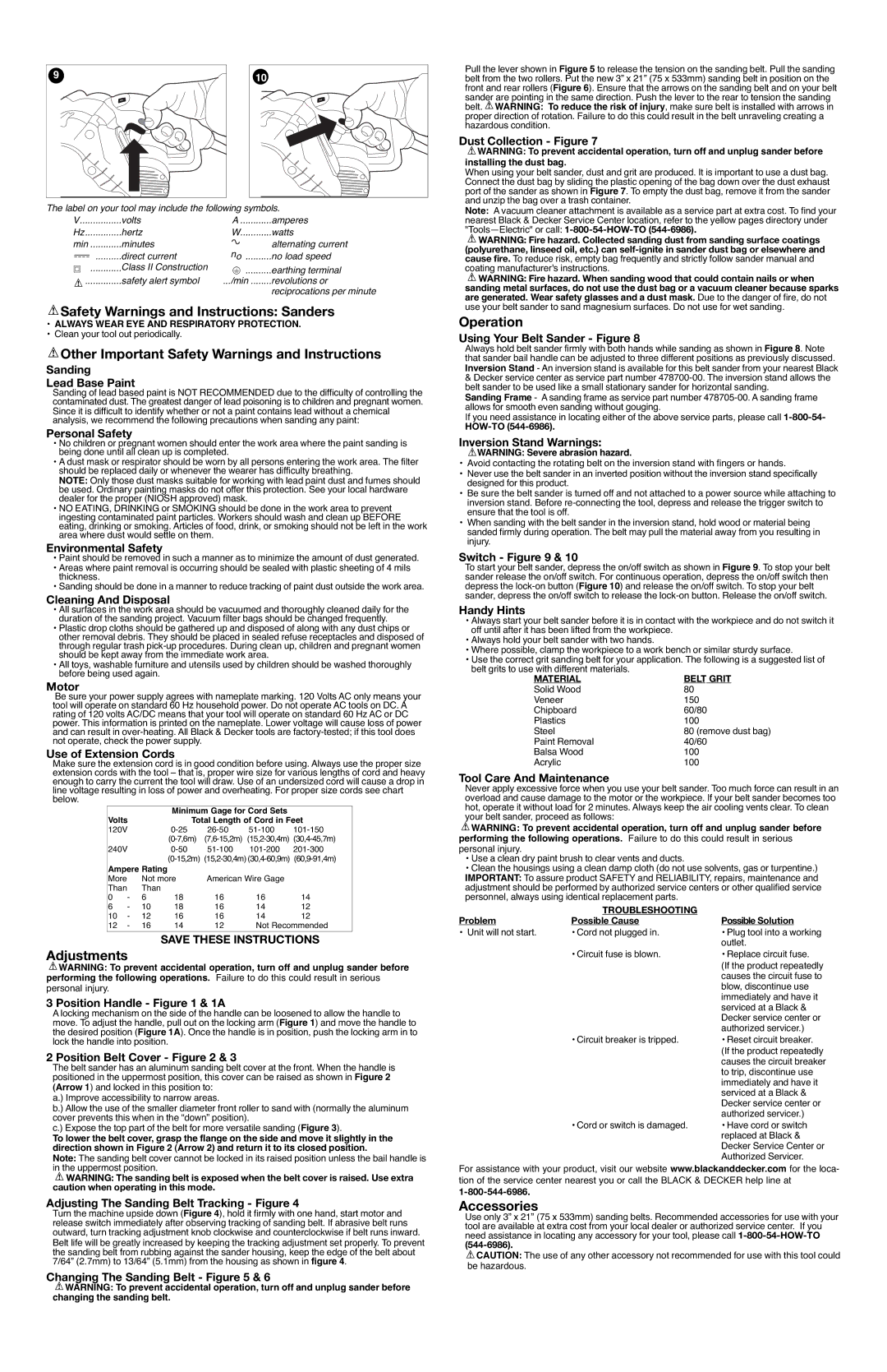 Black & Decker DS321 Safety Warnings and Instructions Sanders, Other Important Safety Warnings and Instructions, Operation 