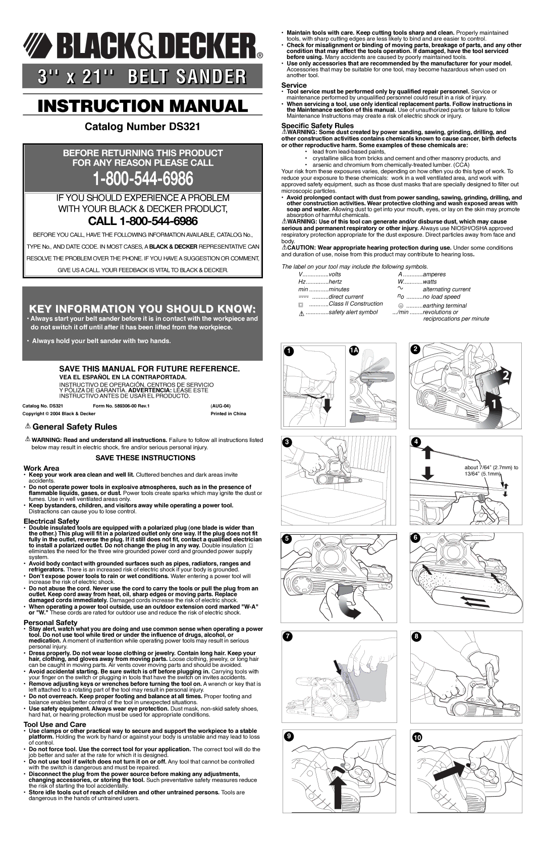 Black & Decker DS321 instruction manual General Safety Rules 