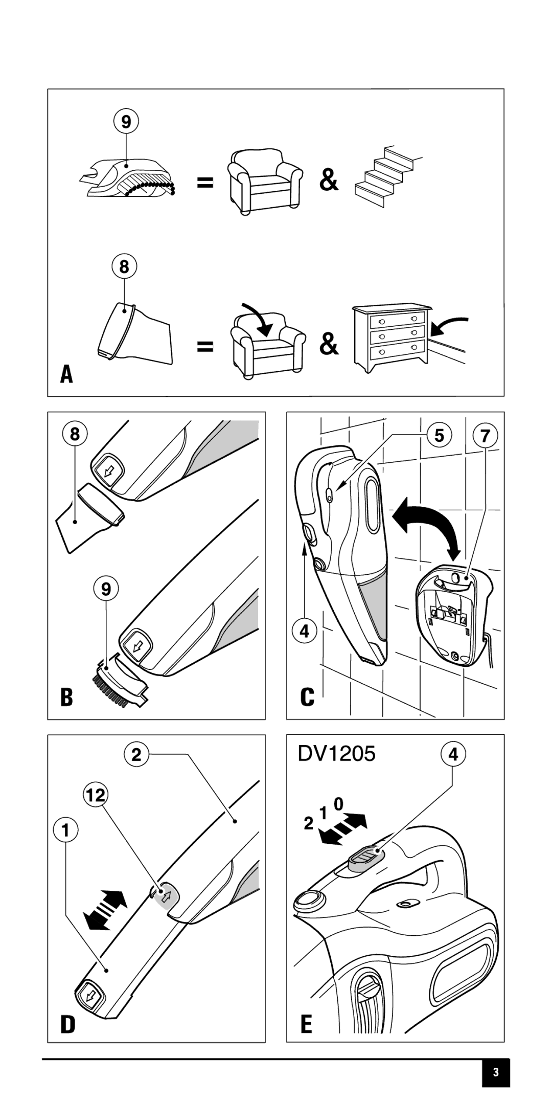 Black & Decker DV72XXY, DV96XXY, DV12XXY, DV60XXY manual 