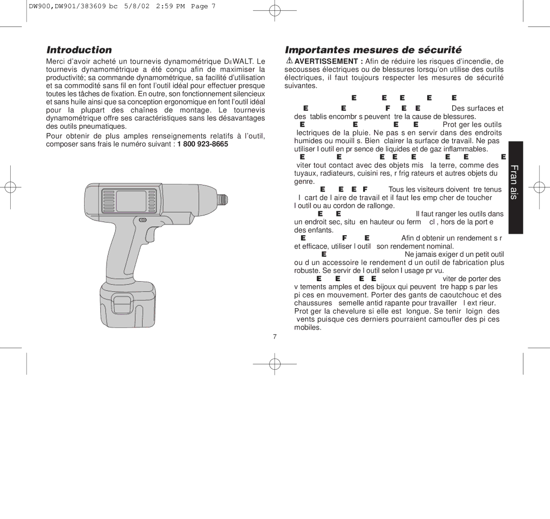 Black & Decker DW900, DW901, 383609-01 manual Importantes mesures de sécurité, Lire Toutes LES Directives 