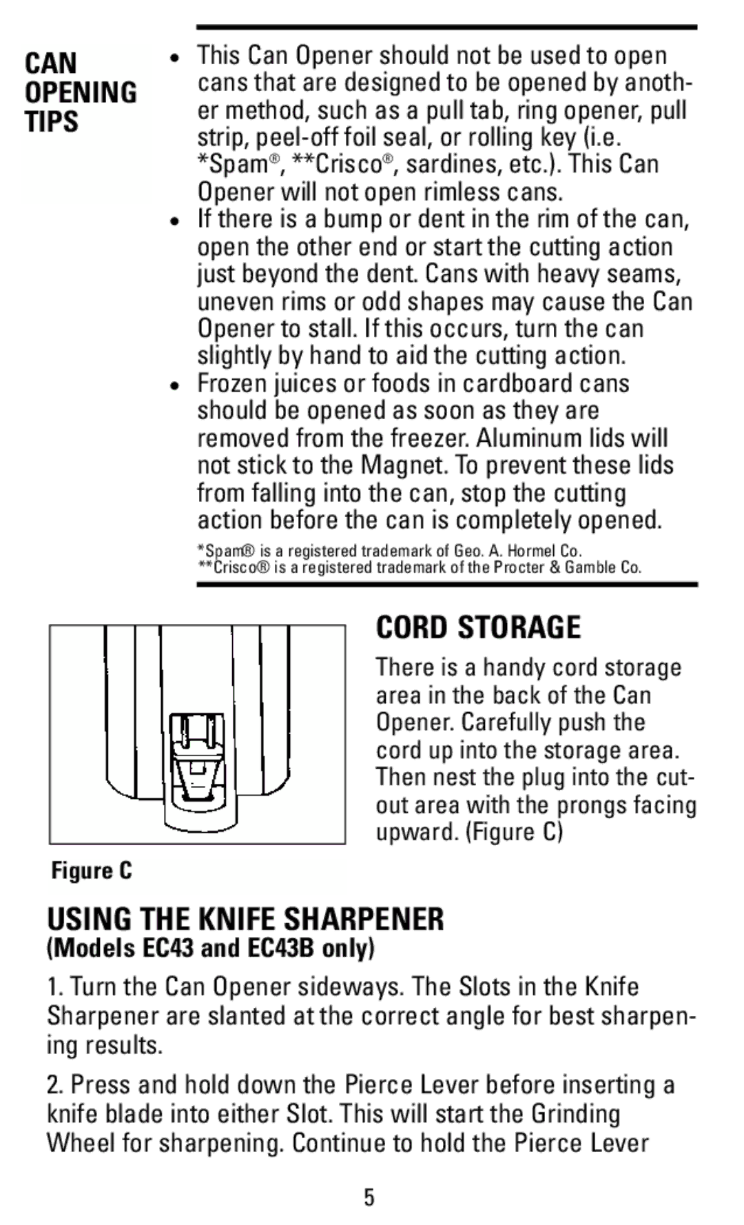 Black & Decker EC43B, EC43, EC42C manual Can, Opening, Tips 