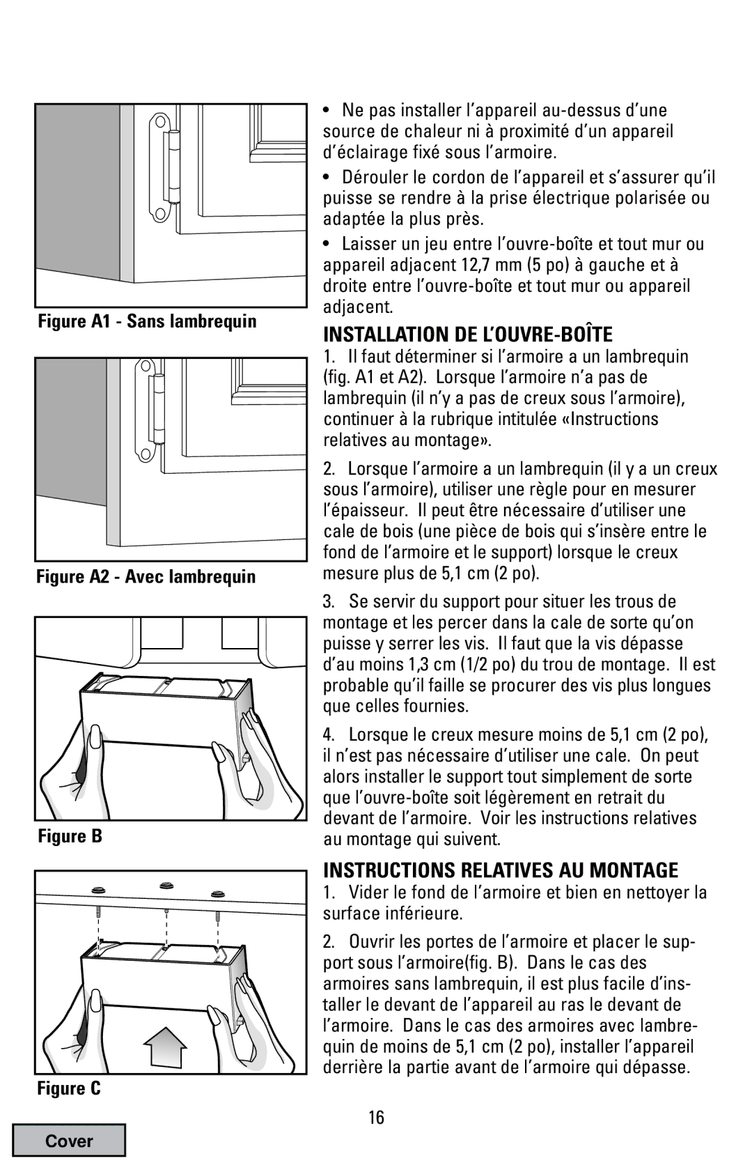 Black & Decker EC70 manual Installation DE L’OUVRE-BOÎTE, Instructions Relatives AU Montage 