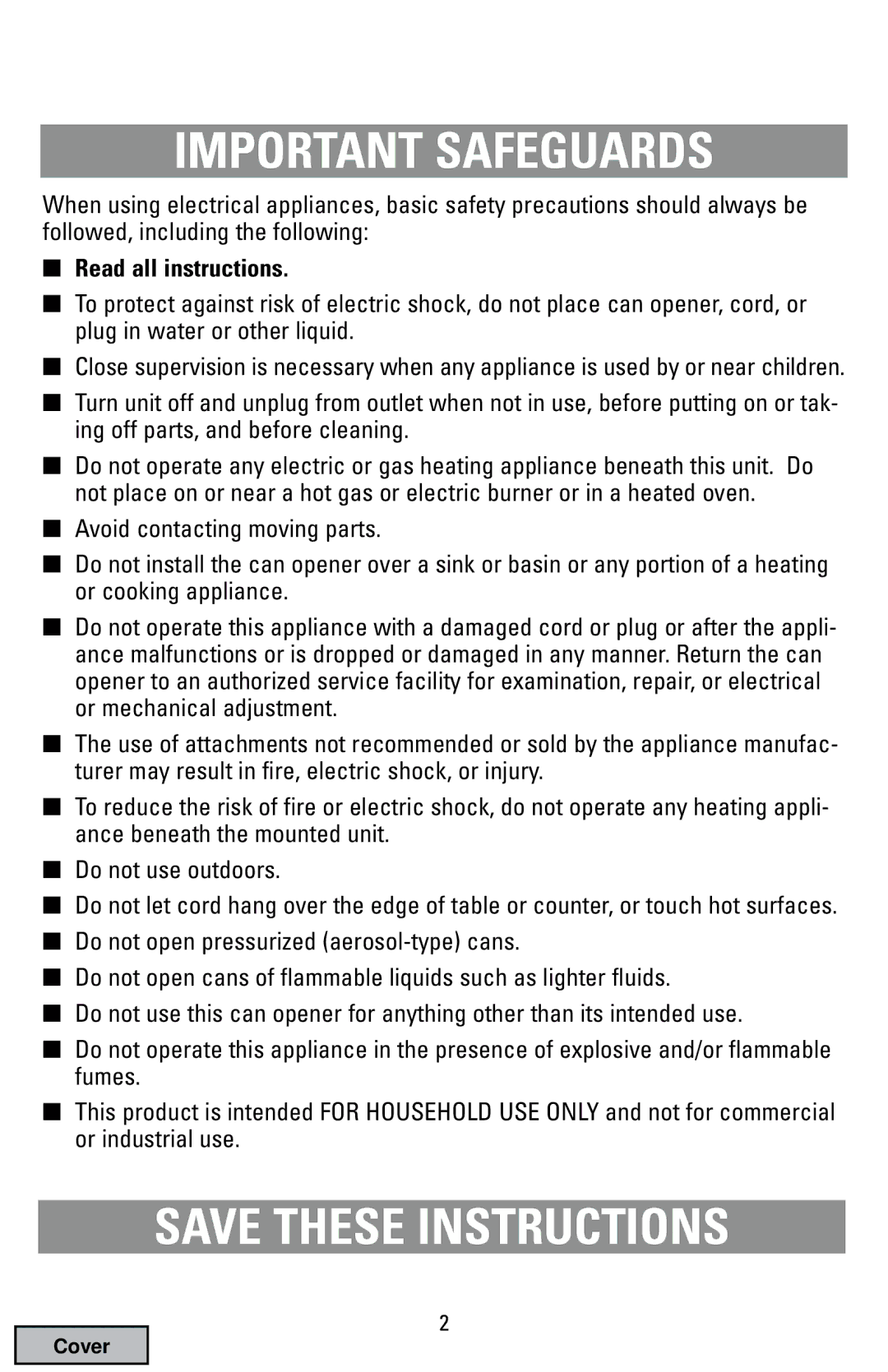 Black & Decker EC70 manual Important Safeguards 