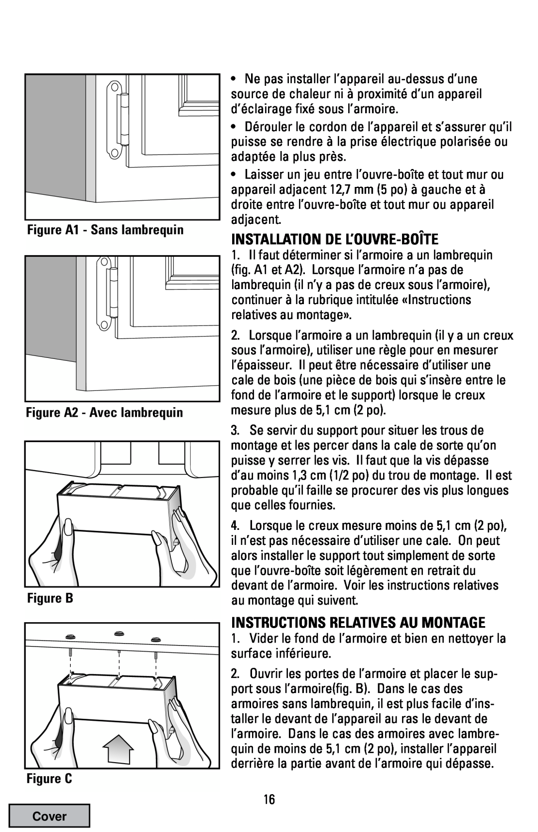 Black & Decker EC70 manual Installation De L’Ouvre-Boîte, Instructions Relatives Au Montage, Figure C 