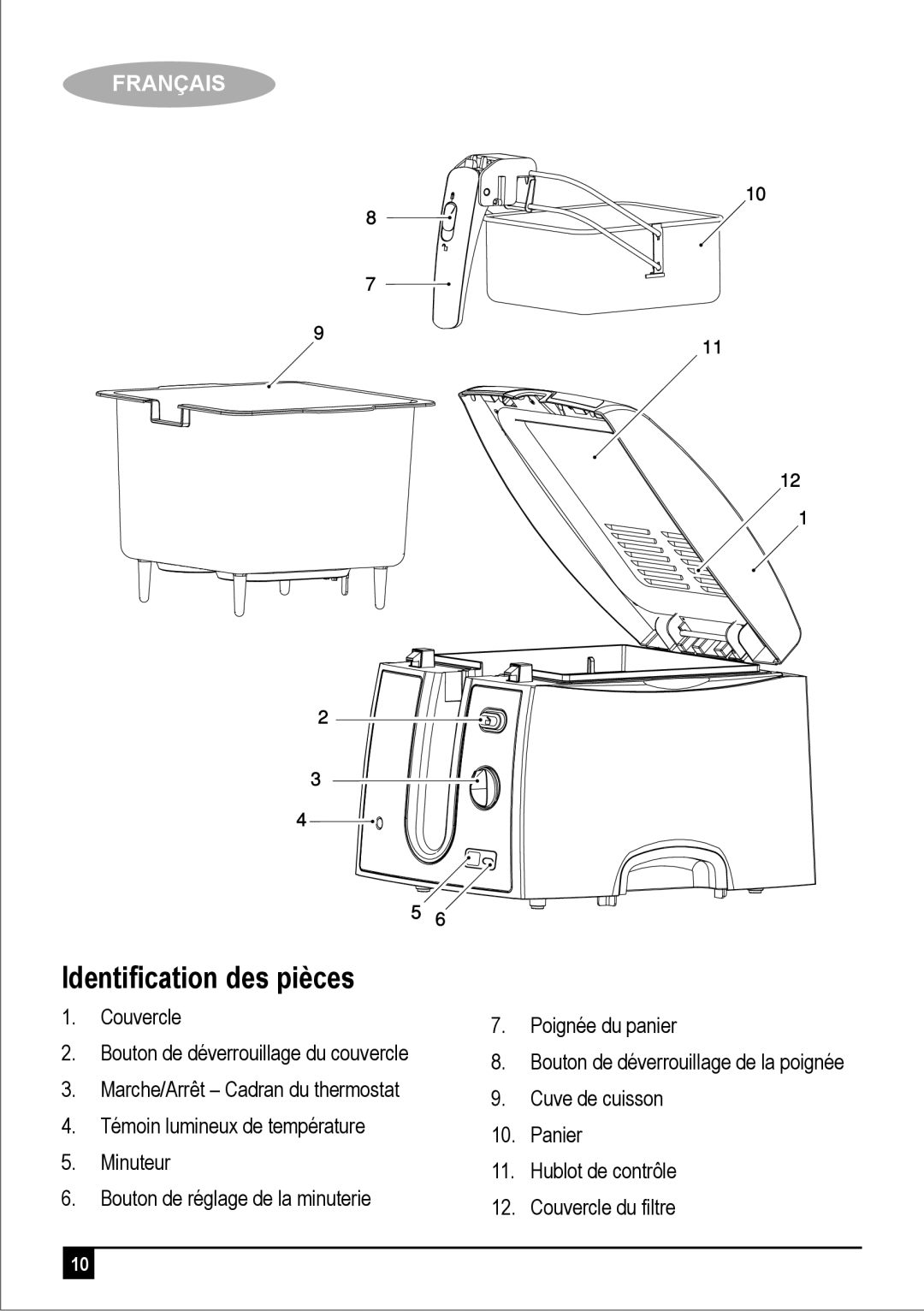 Black & Decker EF2750 manual Identiﬁcation des pièces 