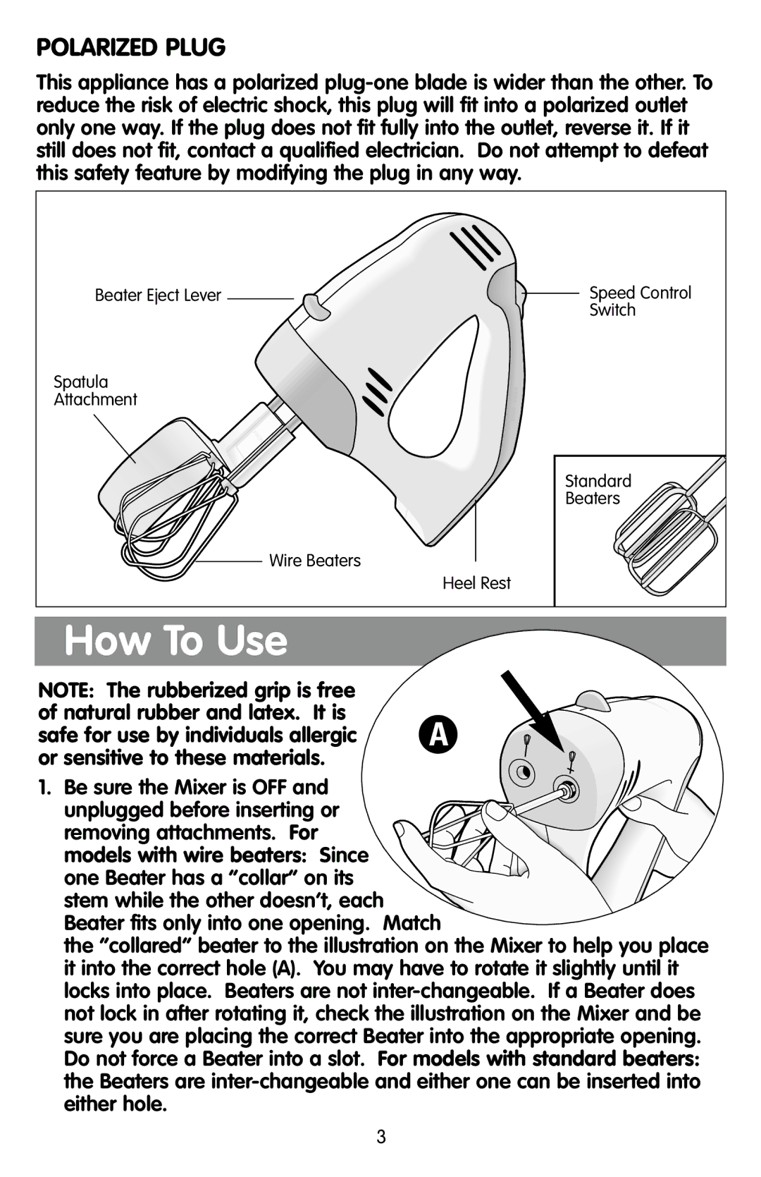 Black & Decker EHM80, EHM90 manual How To Use, Polarized Plug 