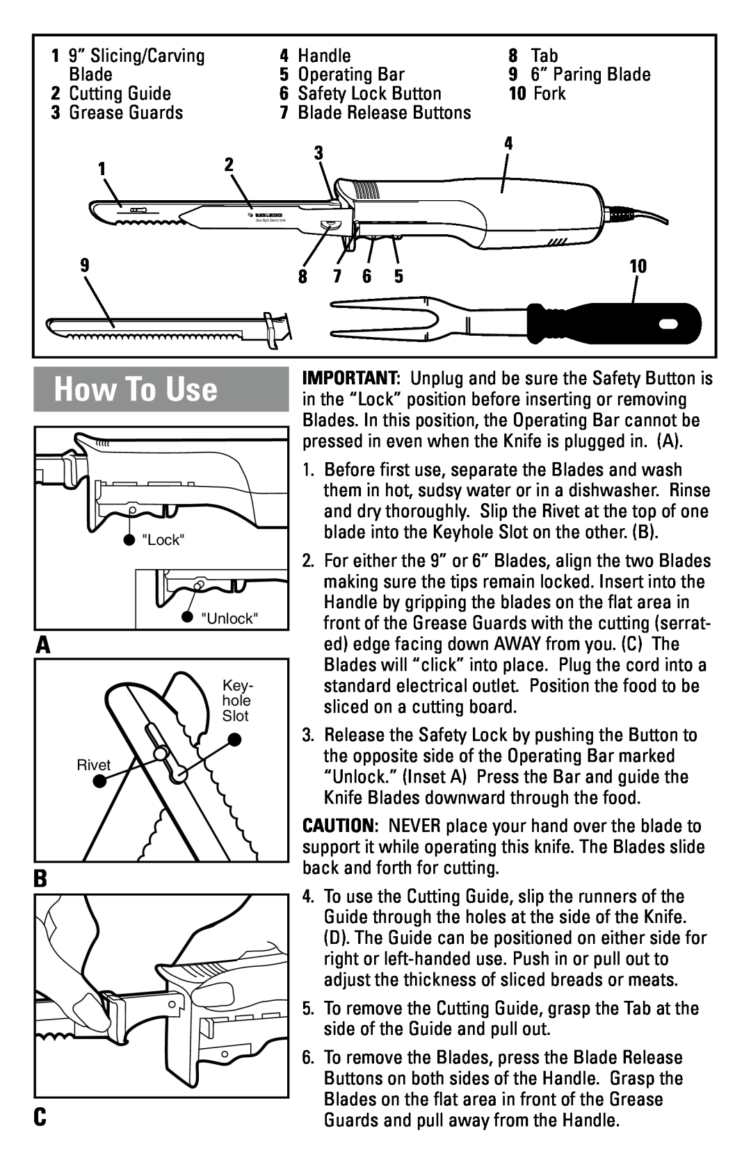 Black & Decker EK350 manual How To Use 