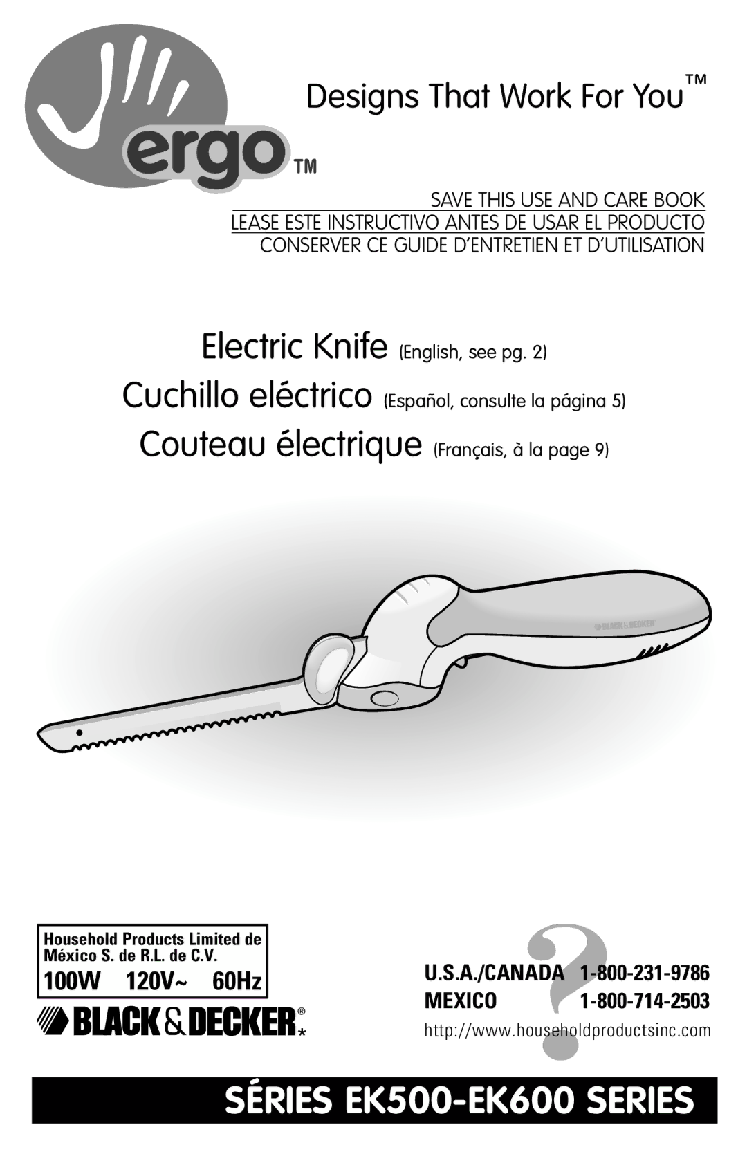 Black & Decker manual Séries EK500-EK600 Series 