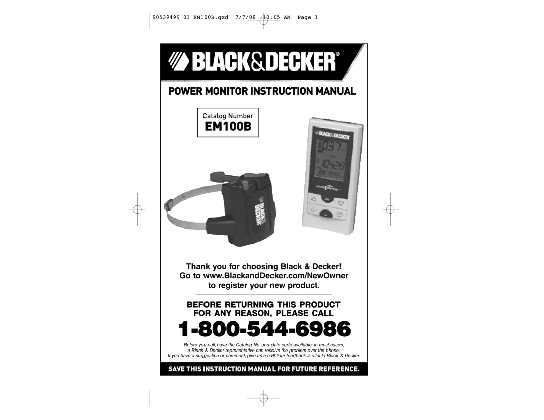 Black & Decker em100b instruction manual EM100B 