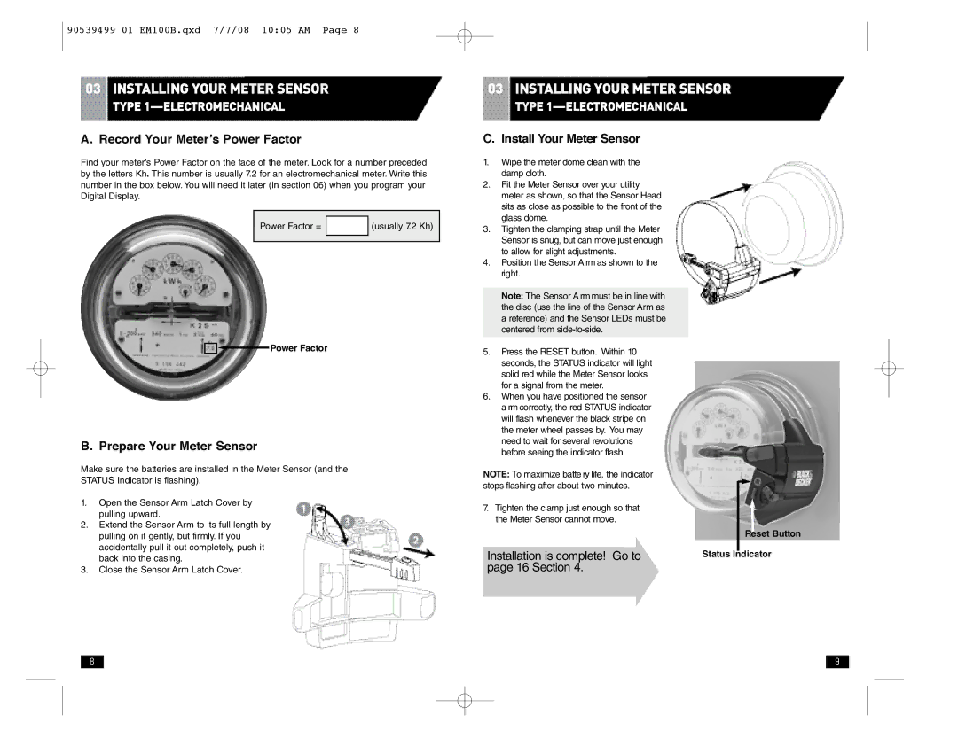 Black & Decker em100b instruction manual Type 1-ELECTROMECHANICAL 