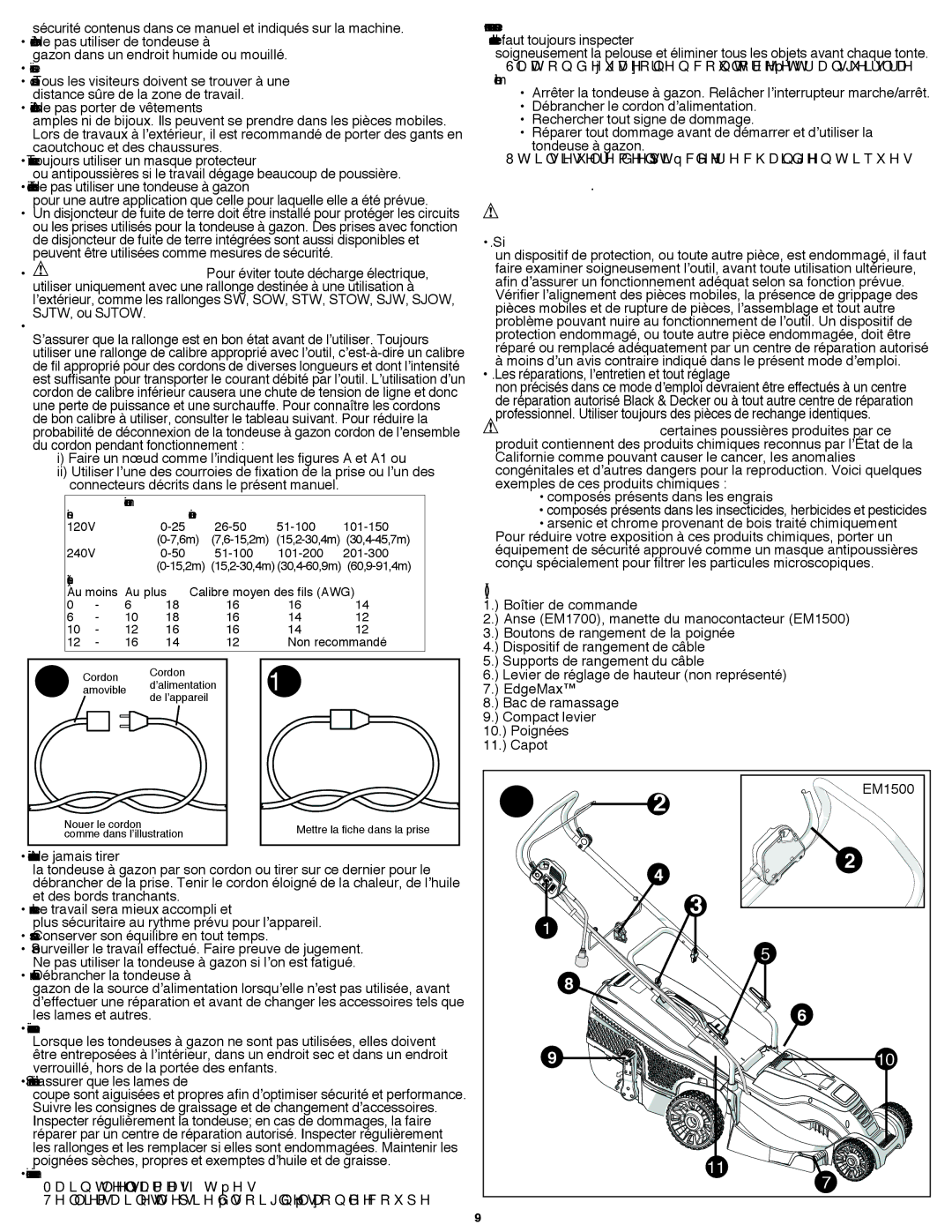 Black & Decker EM1500, EM1700 instruction manual Conserver ces mesures, Description Fonctionnelle FIG. B 