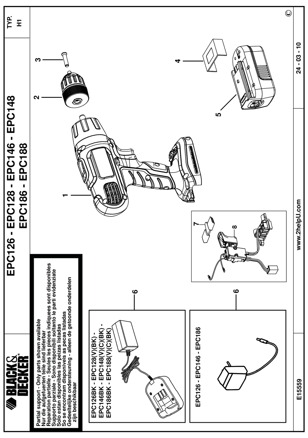 Black & Decker manual EPC126 EPC128 EPC146 EPC148 EPC186 EPC188 