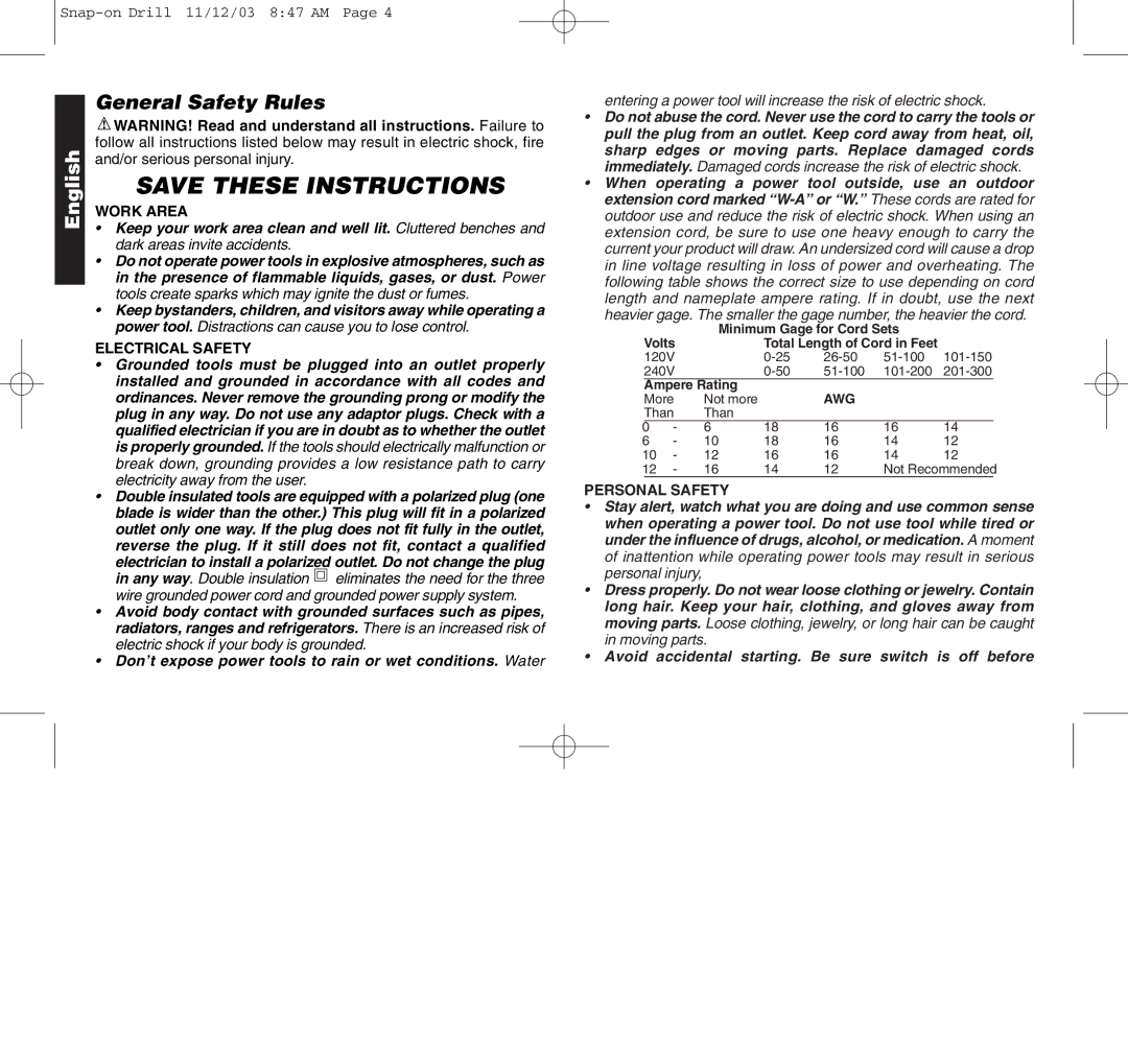 Black & Decker ET1255, ET1265, 388268, ET1275, ET1245 manual General Safety Rules, Work Area, Electrical Safety 