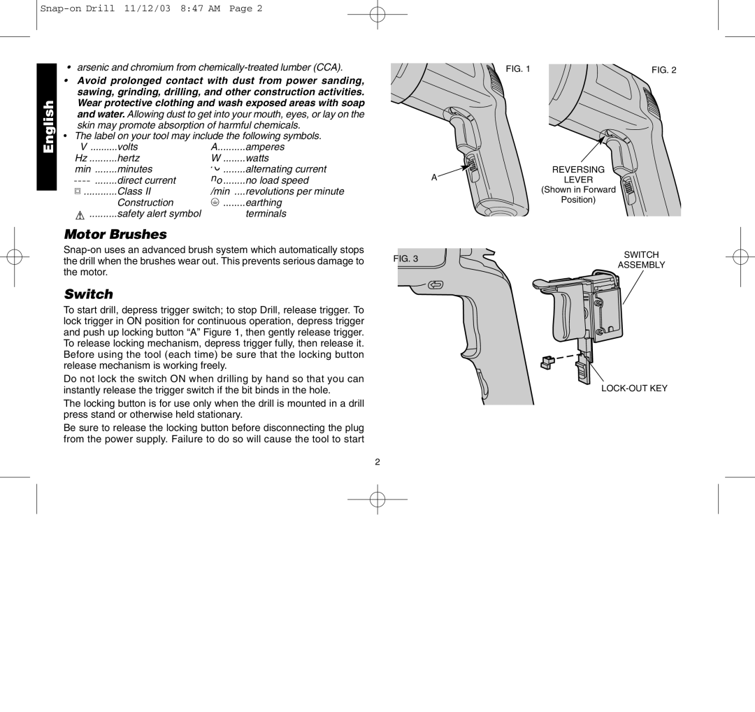 Black & Decker 388268, ET1265, ET1275, ET1245, ET1255 manual Motor Brushes, Switch 