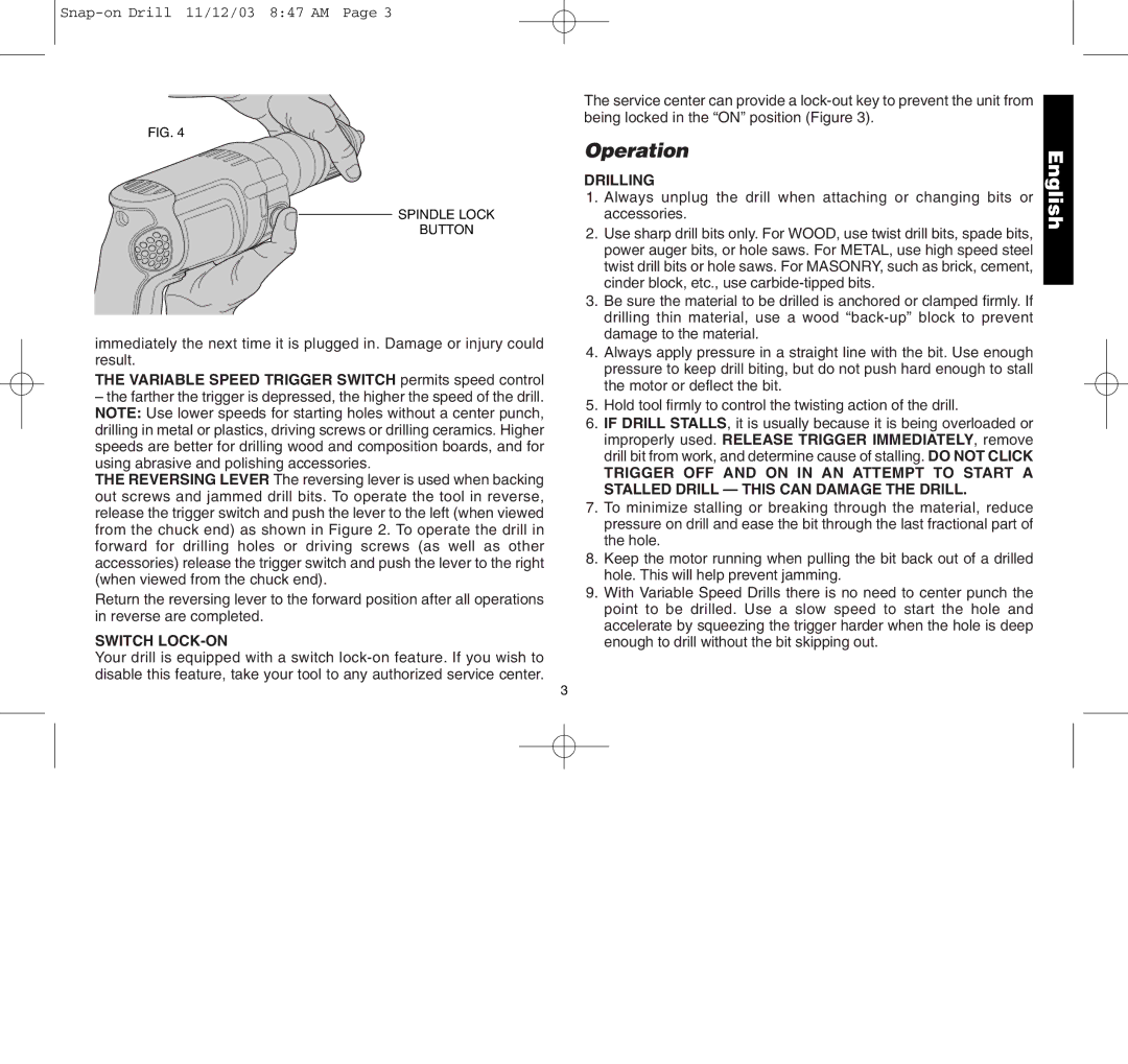 Black & Decker ET1275, ET1265, 388268, ET1245, ET1255 manual Operation 