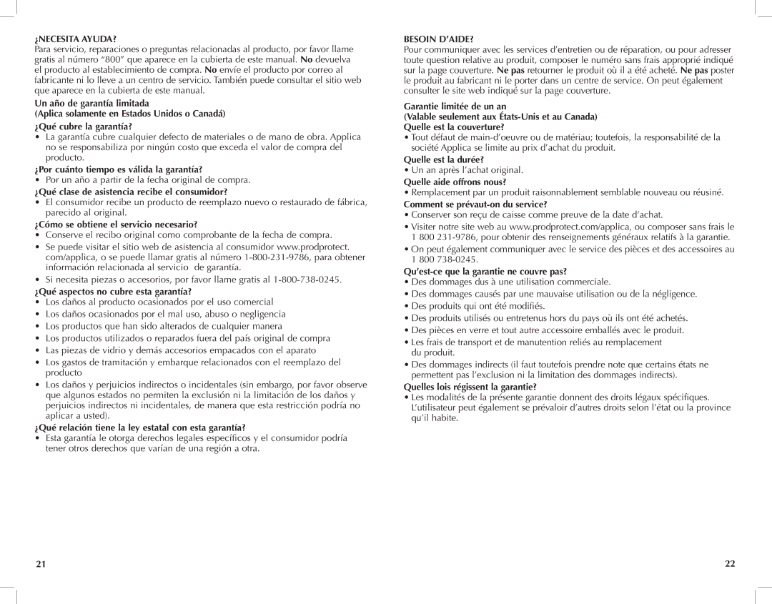 Black & Decker F2100 manual ¿Por cuánto tiempo es válida la garantía?, ¿Qué clase de asistencia recibe el consumidor? 