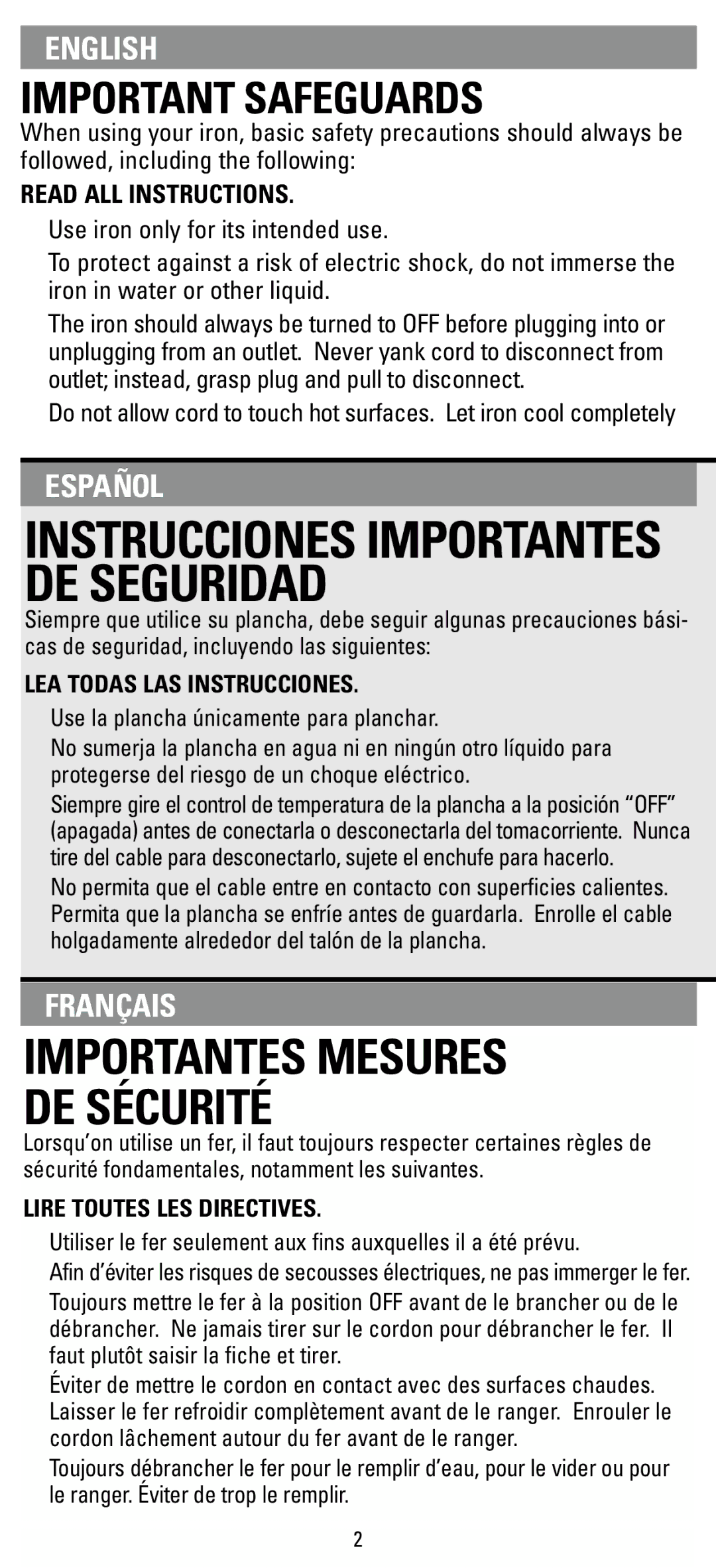 Black & Decker F63D manual LEA Todas LAS Instrucciones, Lire Toutes LES Directives 