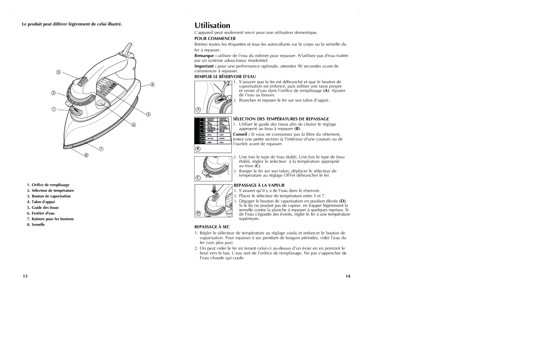 Black & Decker F65E manual Utilisation 