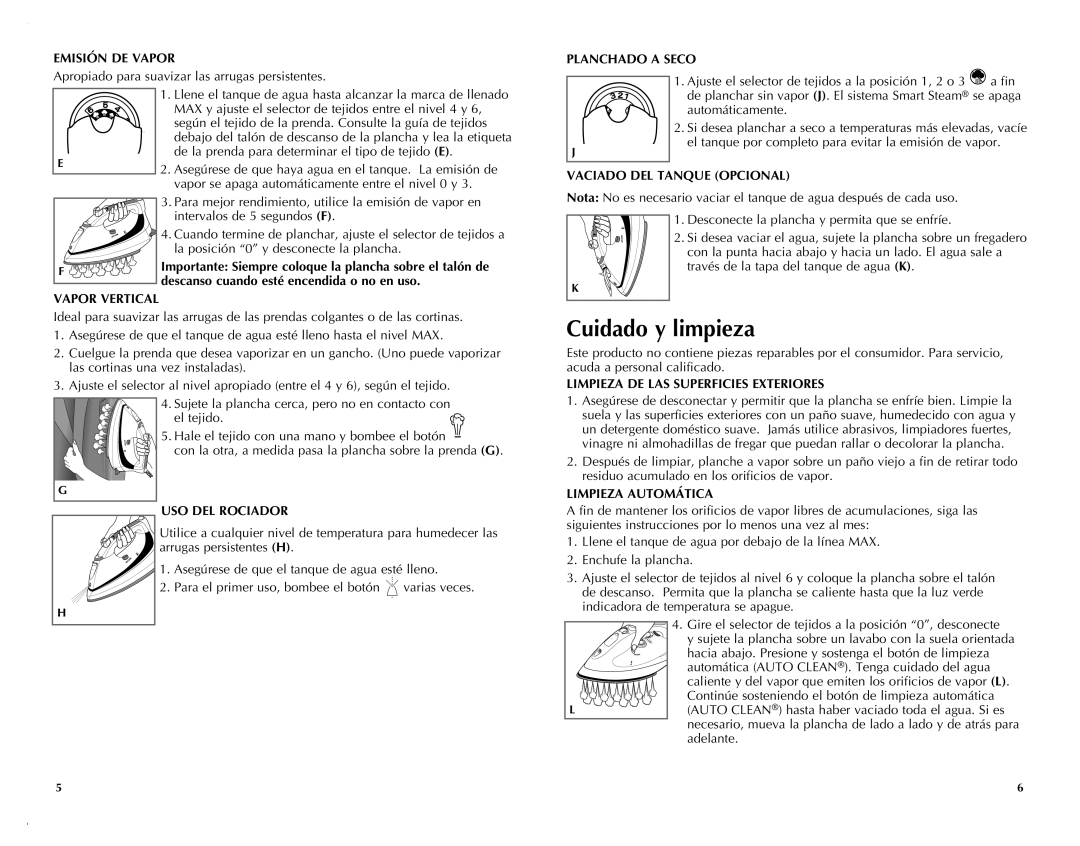 Black & Decker F990 manual Cuidado y limpieza 