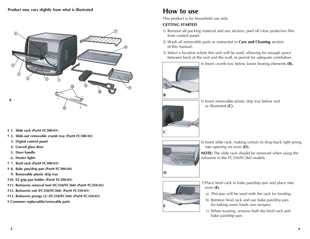 Black & Decker FC300, FC350, FC360 manual Product may vary slightly from what is illustrated, Getting Started 