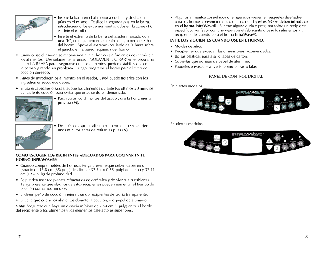 Black & Decker FC351B manual Evite LOS Siguientes Cuando USE Este Horno 