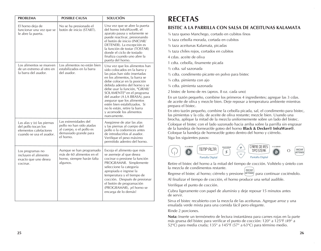 Black & Decker FC351B manual Recetas 