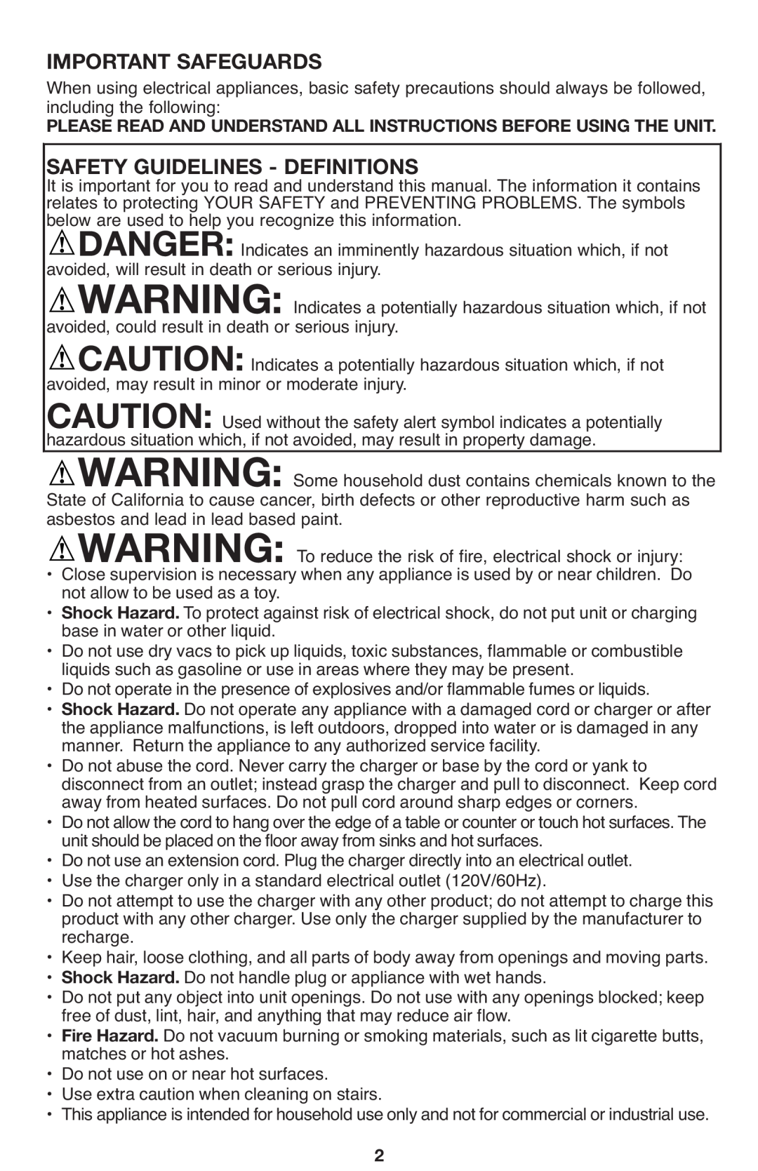 Black & Decker 90564858, FHV1200, FHV1080 manual Important Safeguards, Safety Guidelines - Definitions 