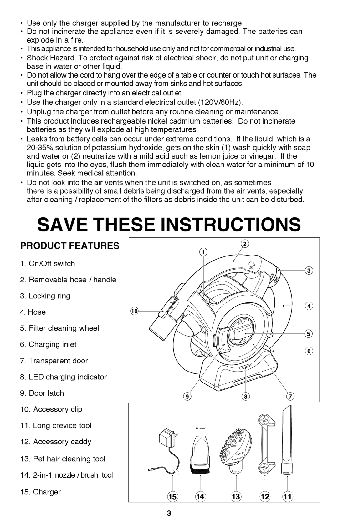 Black & Decker FHV1080, FHV1200R manual Product Features 