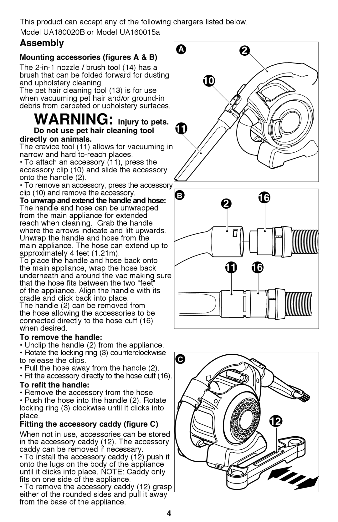 Black & Decker FHV1200R, FHV1080 manual Assembly 