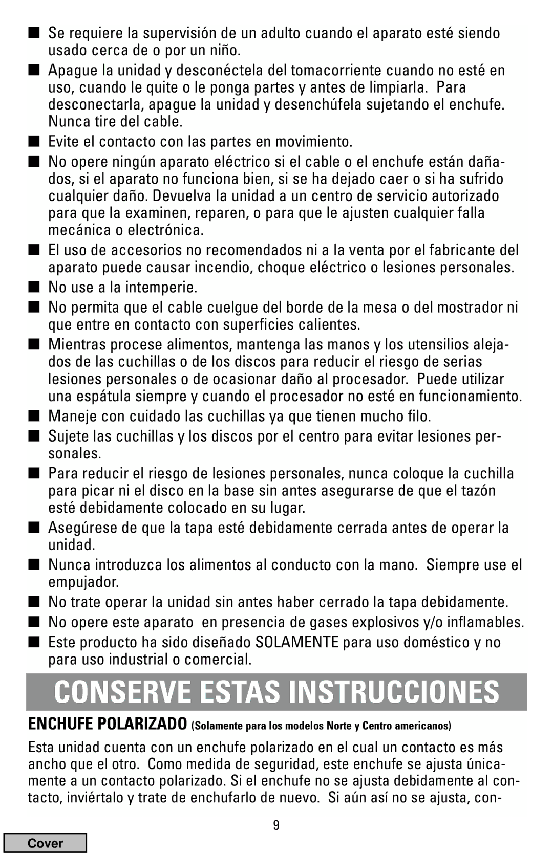 Black & Decker FP1200 manual Conserve Estas Instrucciones 