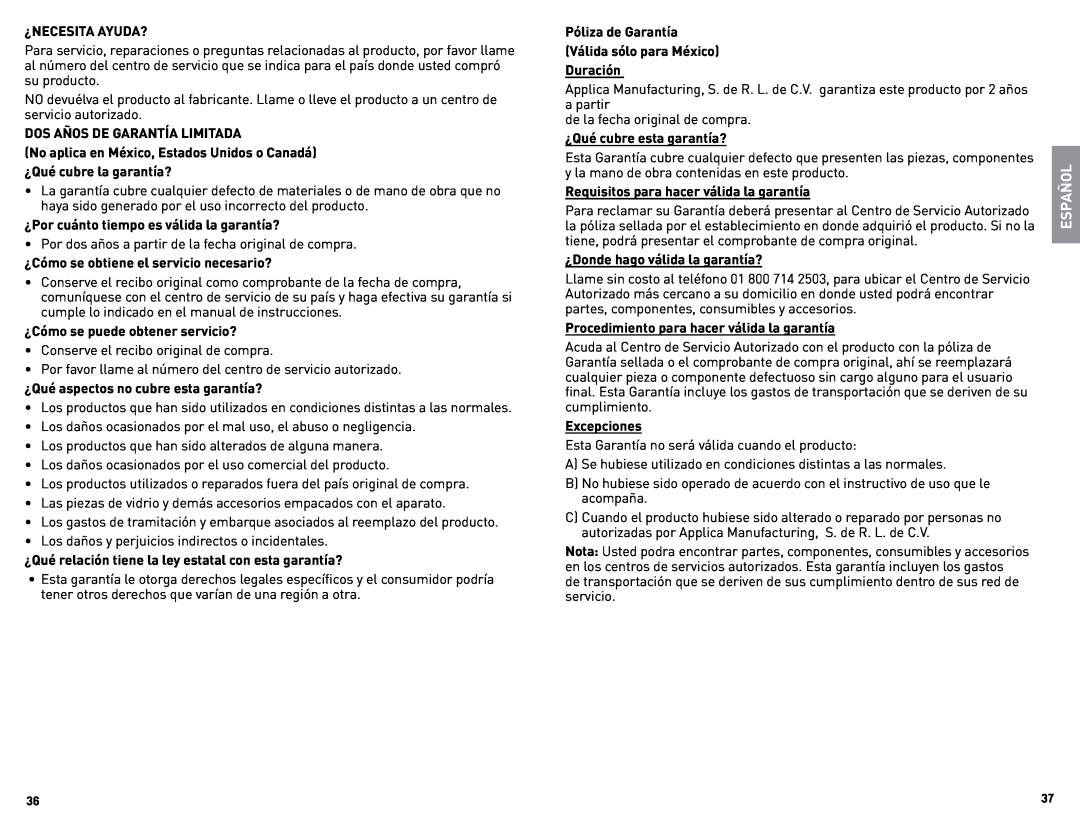 Black & Decker FP2500B manual Español, ¿Necesita Ayuda? 