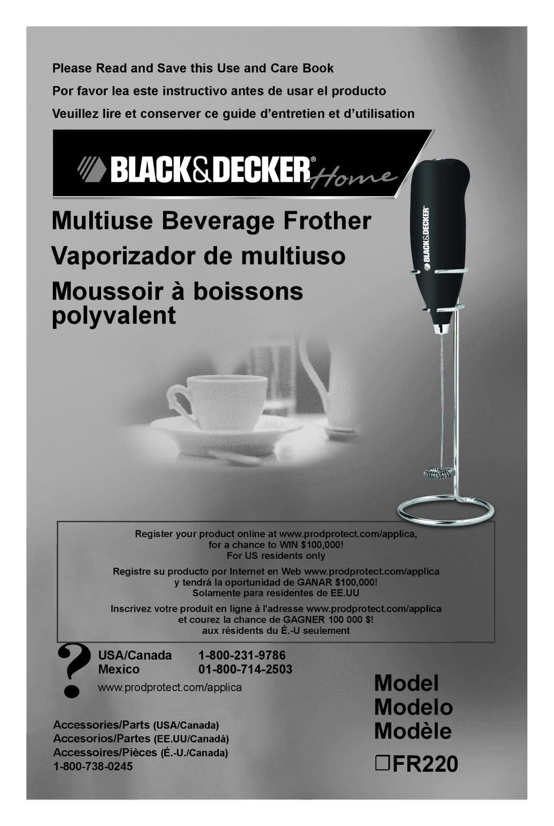 Black & Decker manual Model Modelo Modèle FR220, USA/Canada Mexico 