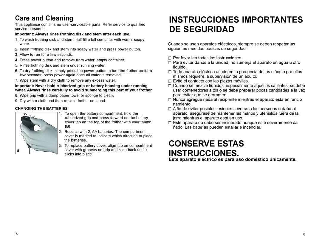 Black & Decker FR220 manual Instrucciones Importantes De Seguridad, Conserve Estas Instrucciones, Care and Cleaning 