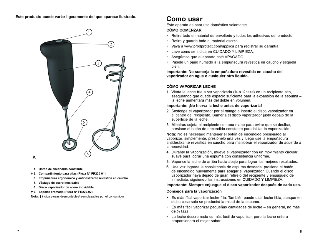 Black & Decker FR220 manual Como usar, Este producto puede variar ligeramente del que aparece ilustrado, Cómo Comenzar 