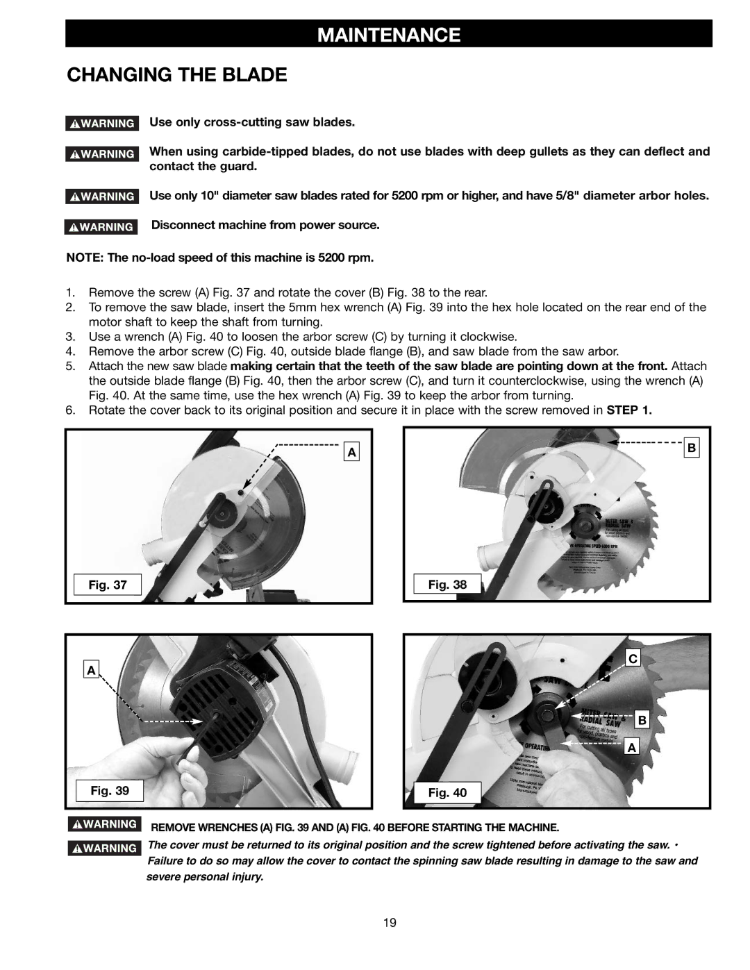 Black & Decker FS110L instruction manual Maintenance, Changing the Blade 