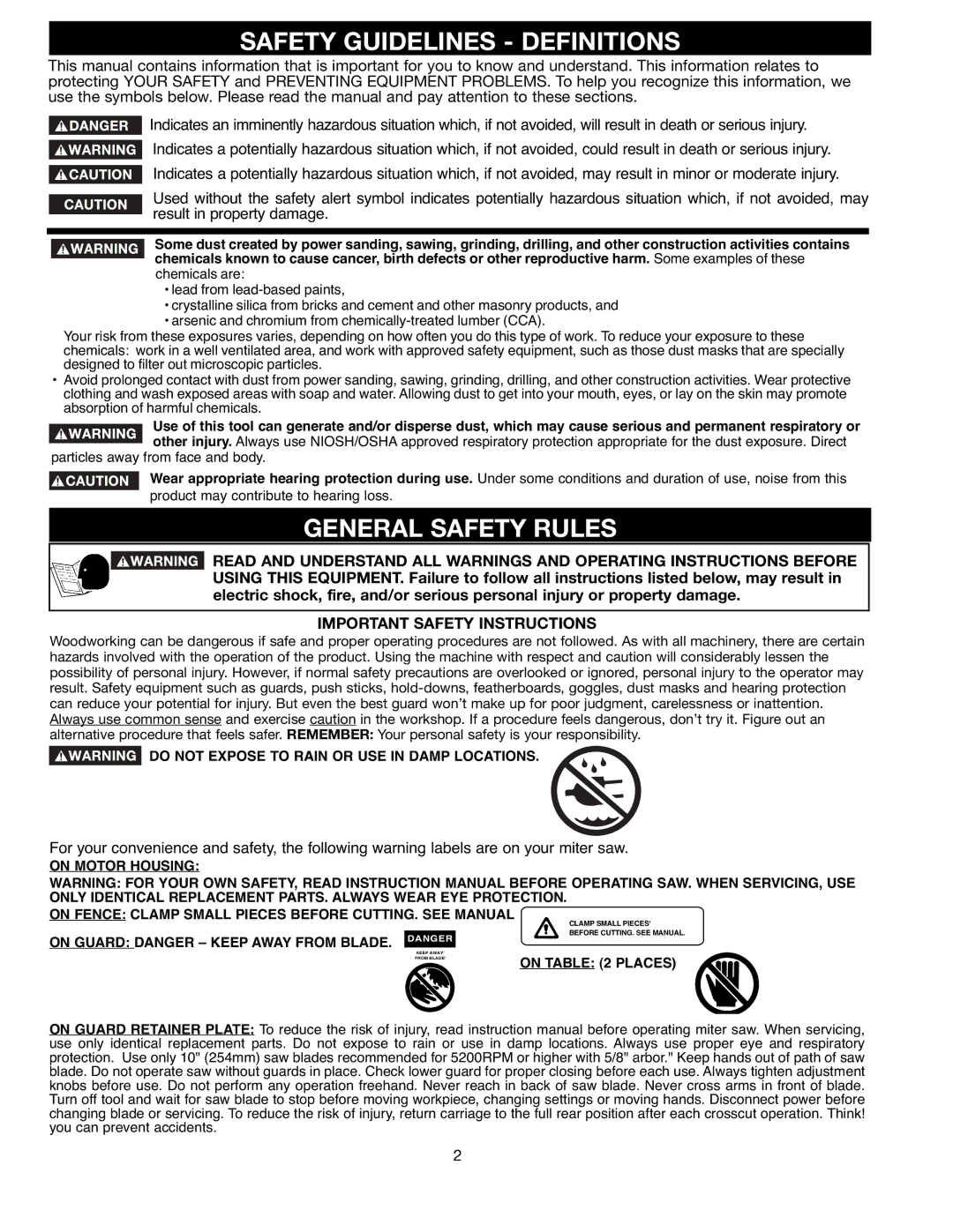 Black & Decker FS110L instruction manual Safety Guidelines Definitions, General Safety Rules, Important Safety Instructions 